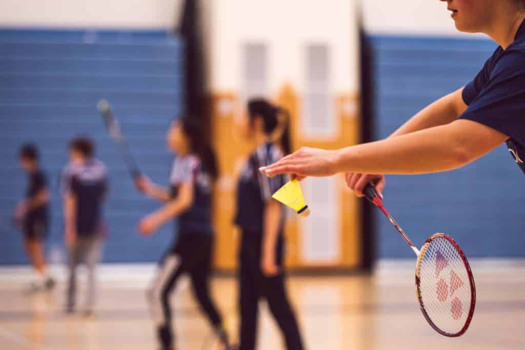 Student in gym