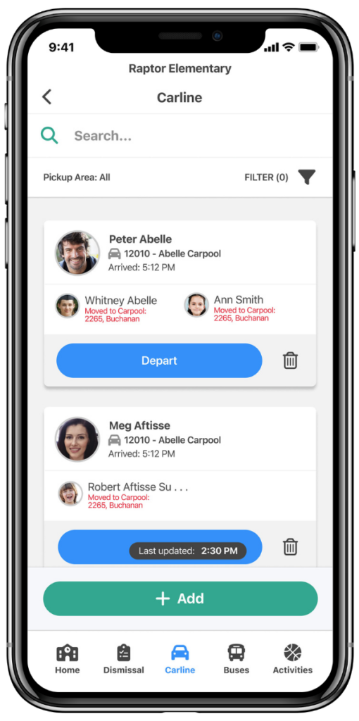 Raptor DismissalSafe App Screen