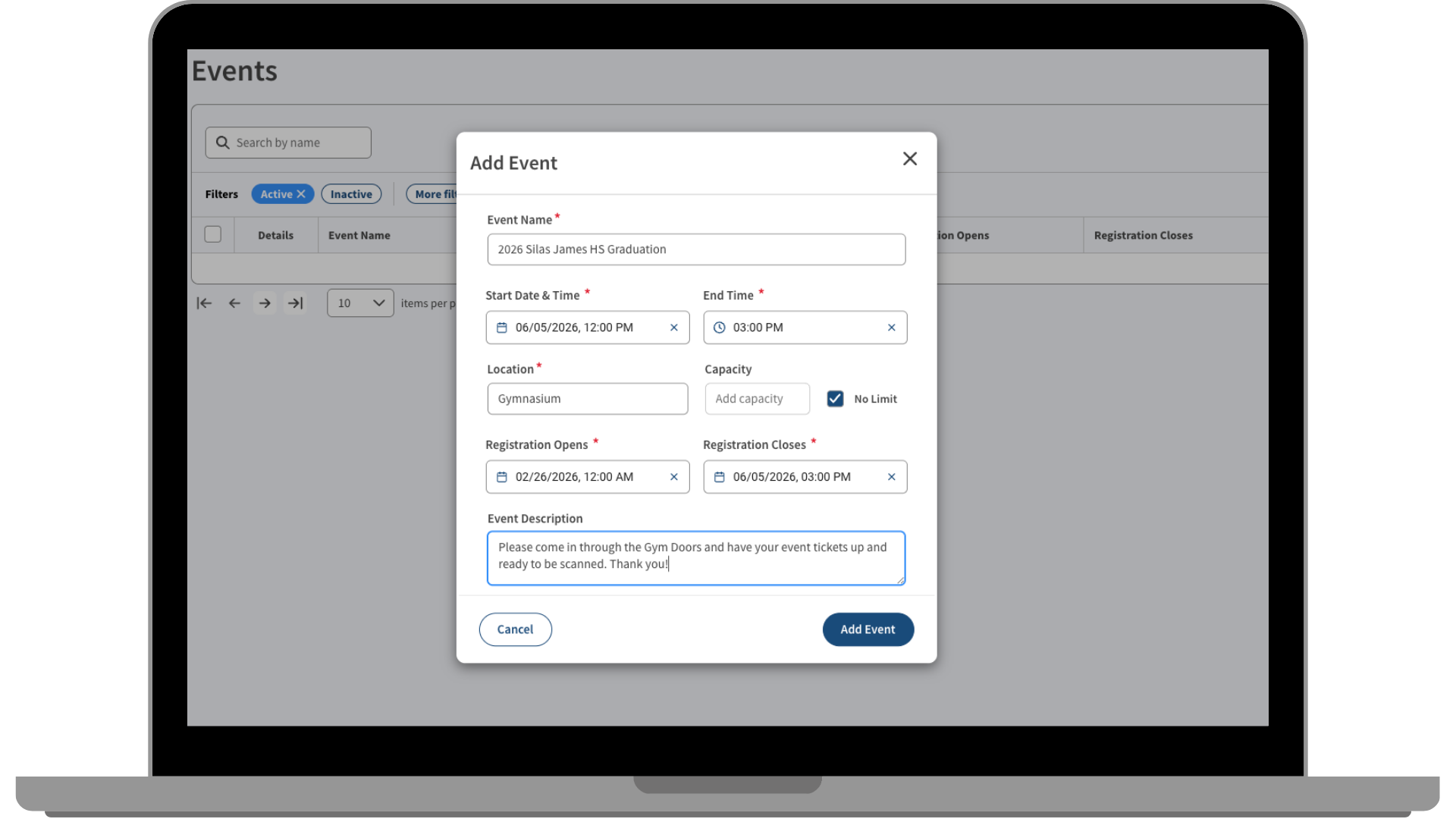 EventSafe - Create an Event