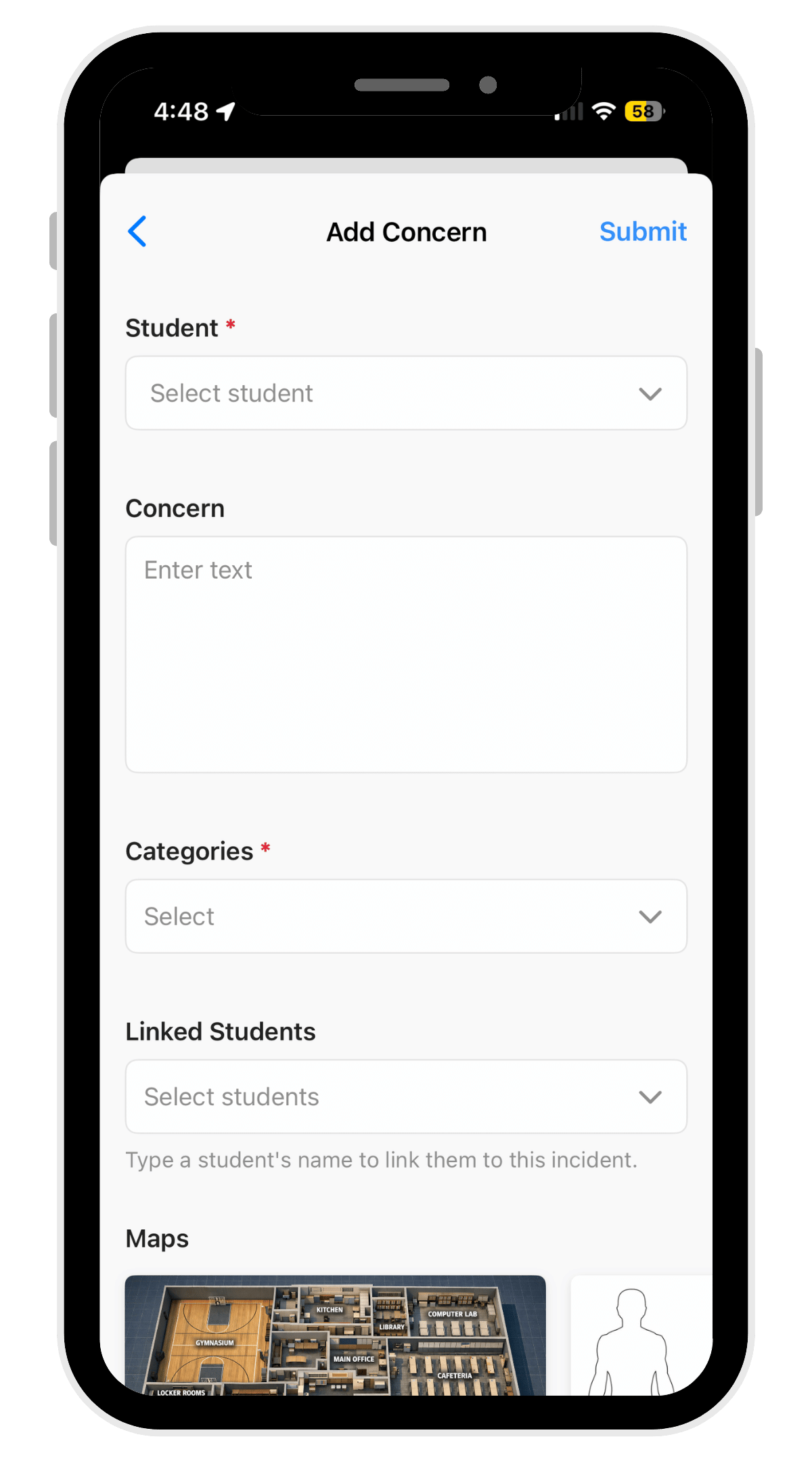 StudentSafe - Add Concern 2