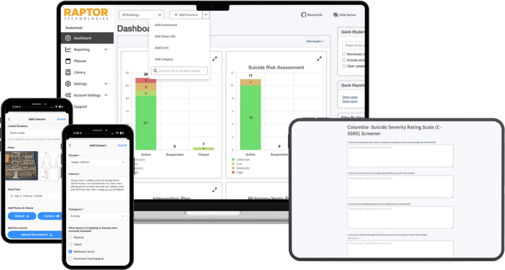 StudentSafe Early Intervention Software for Schools